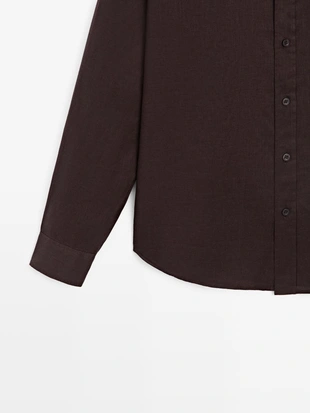 Рубашка из 100% льна в стиле slim fit- Заказать в России