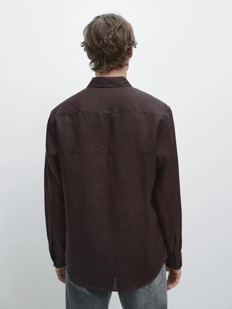 Рубашка из 100% льна в стиле slim fit