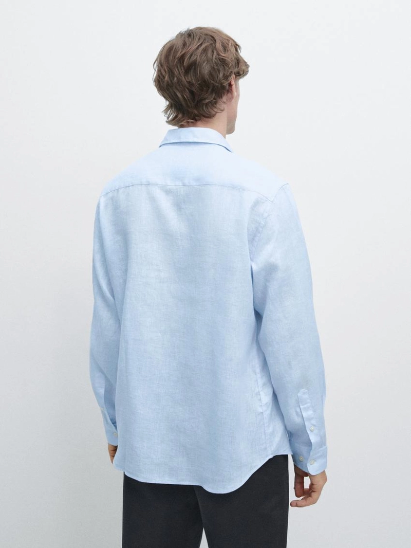 Рубашка из 100% льна с узким кроем