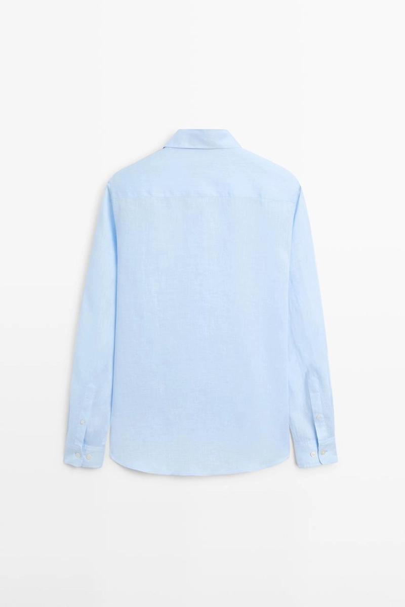 Рубашка из 100% льна с узким кроем