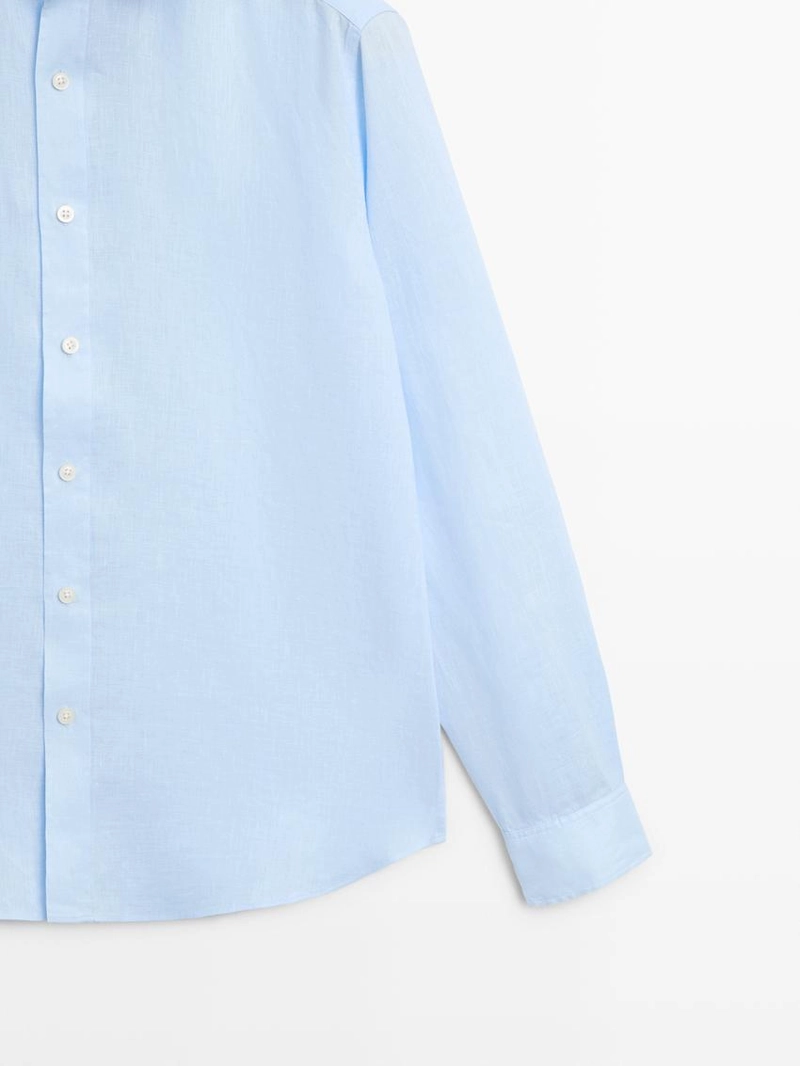 Рубашка из 100% льна с узким кроем