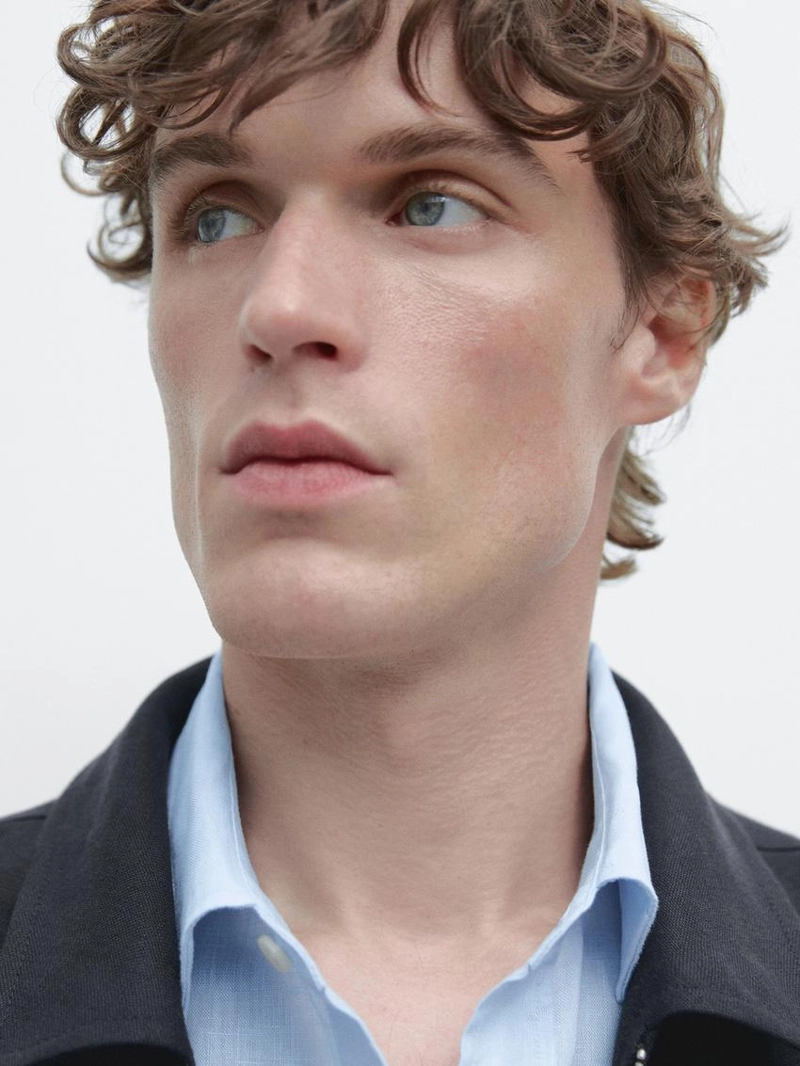 Рубашка из 100% льна с узким кроем