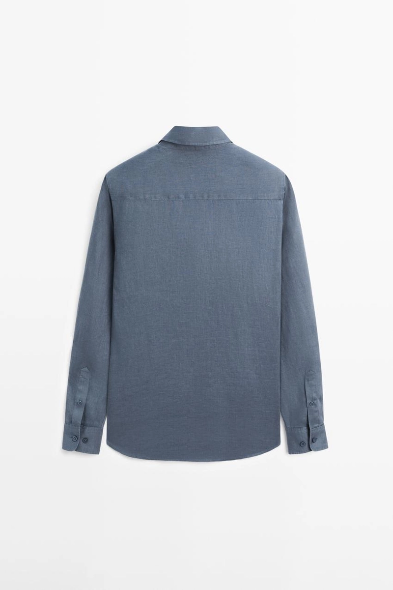 Рубашка из 100% льна в зауженном крое