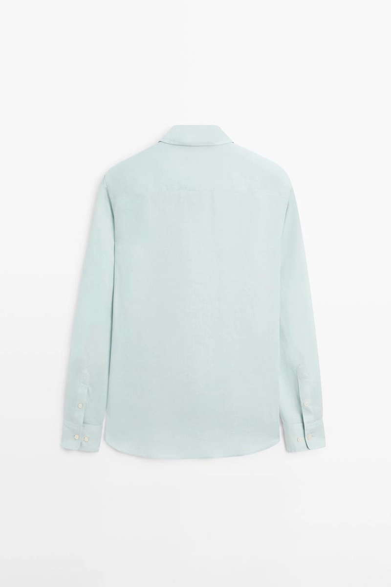 Рубашка из 100% льна в зауженном фасоне