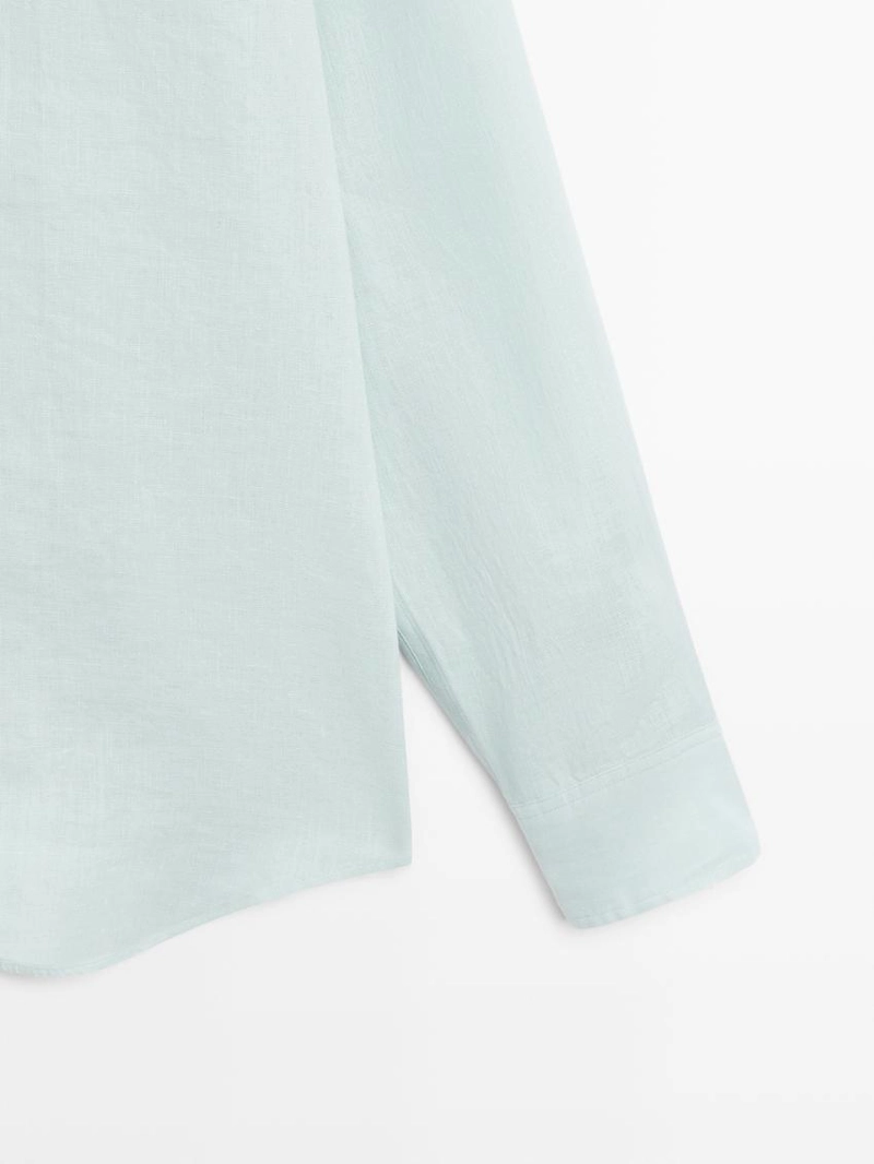 Рубашка из 100% льна в зауженном фасоне