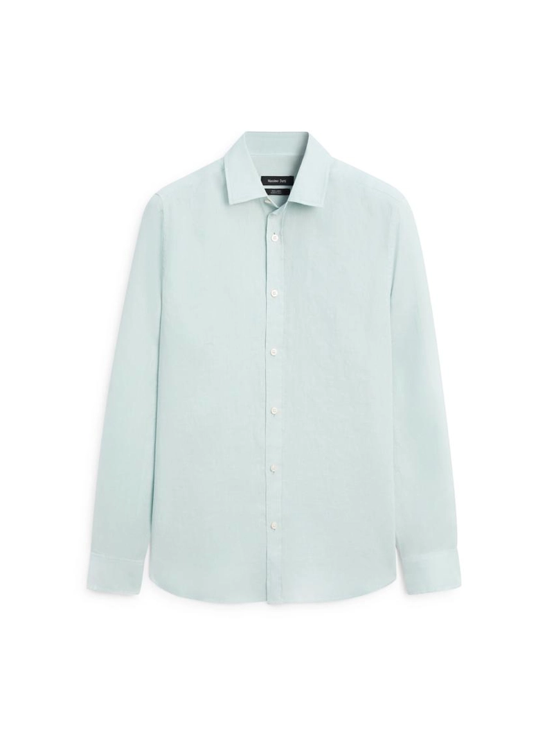 Рубашка из 100% льна в зауженном фасоне