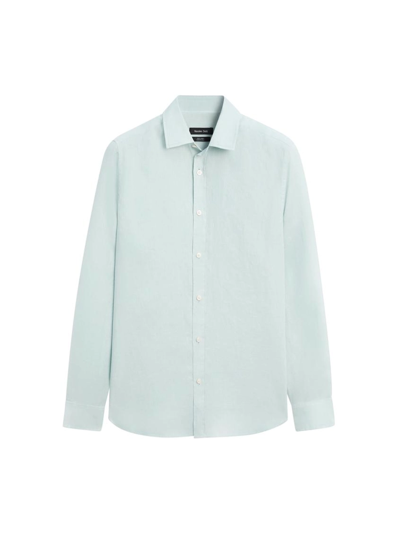 Рубашка из 100% льна в зауженном фасоне