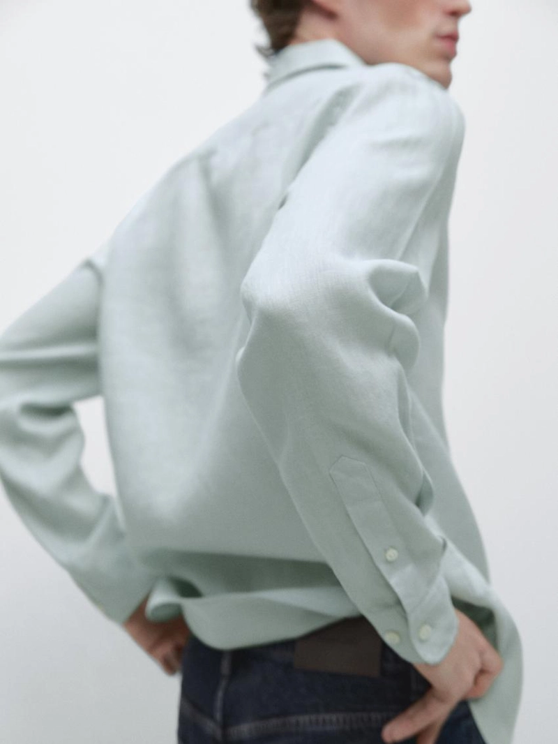 Рубашка из 100% льна в зауженном фасоне