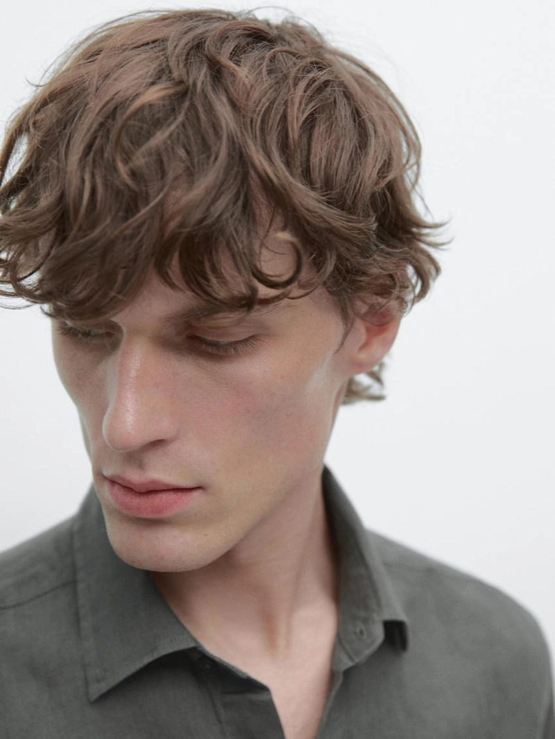 Рубашка из льна слим-фит