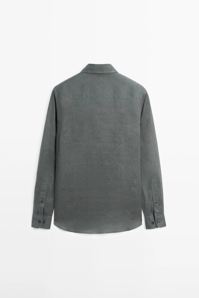 Рубашка из льна слим-фит