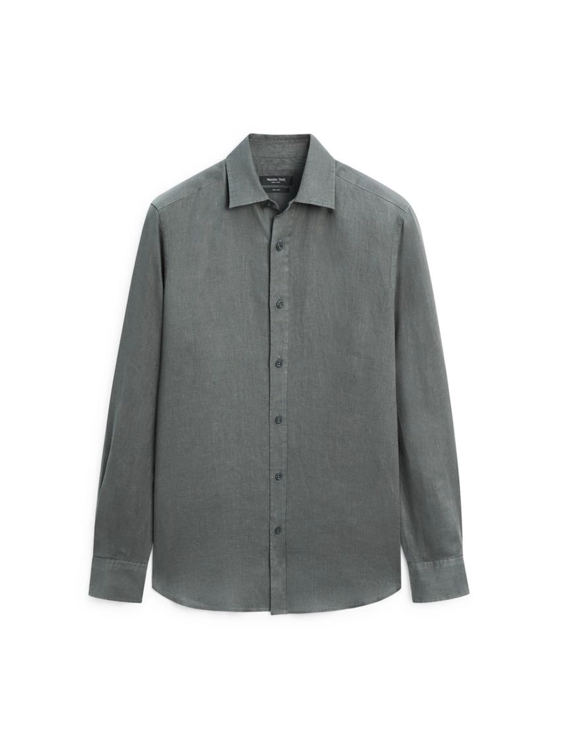 Рубашка из льна слим-фит