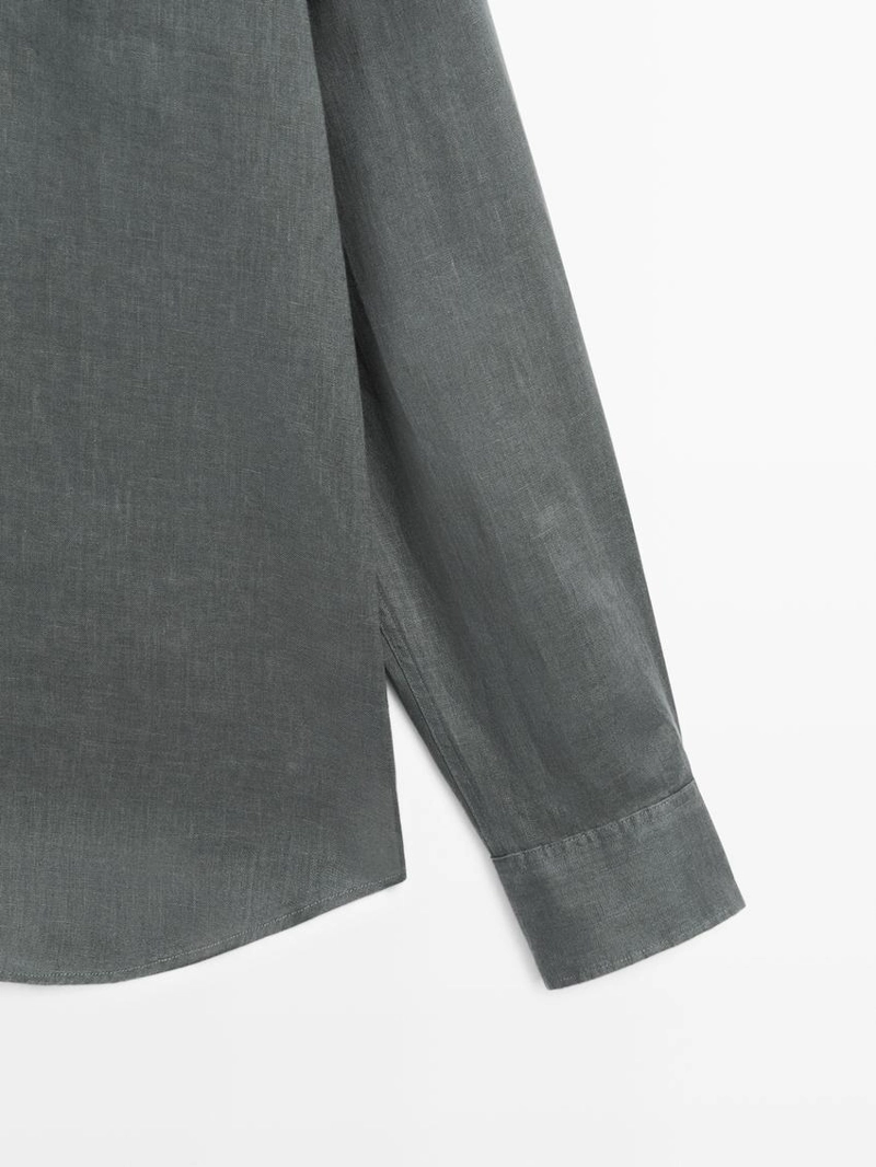 Рубашка из льна слим-фит