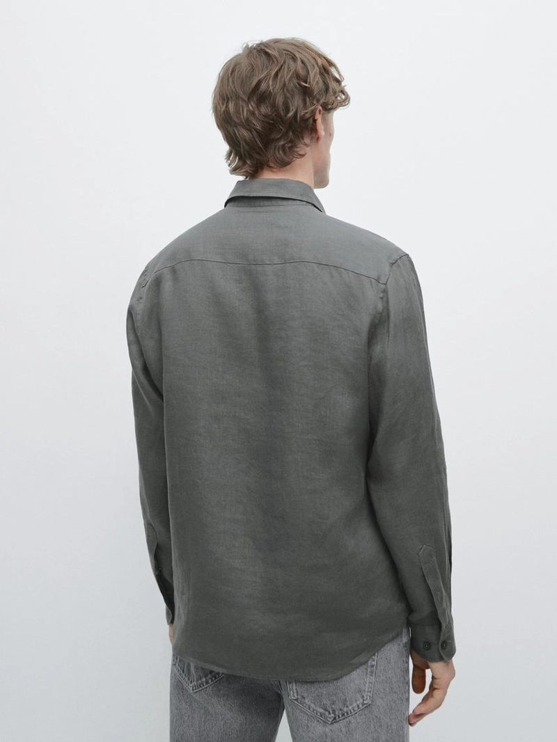 Рубашка из льна слим-фит