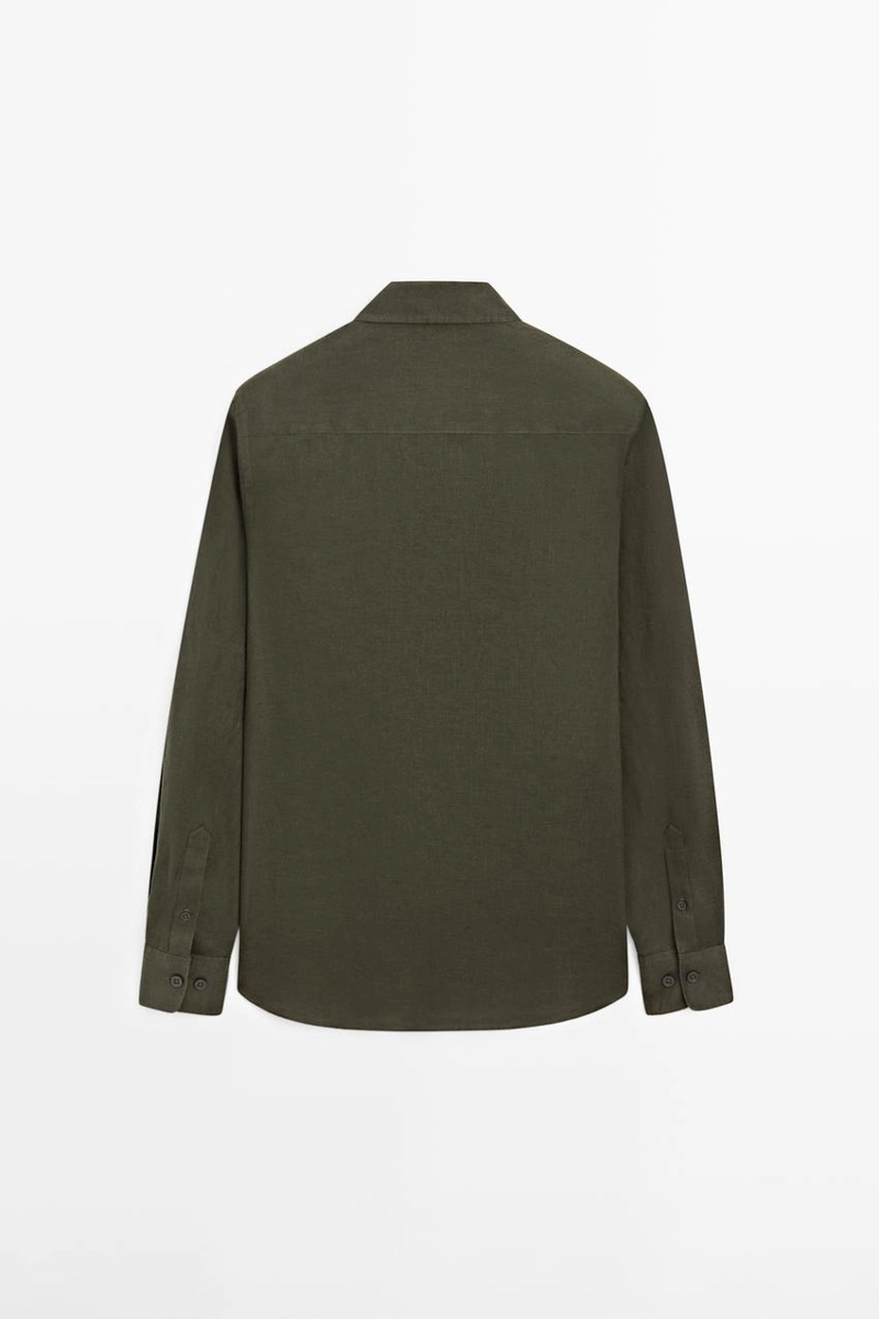 Рубашка из 100% льна в зауженном крое