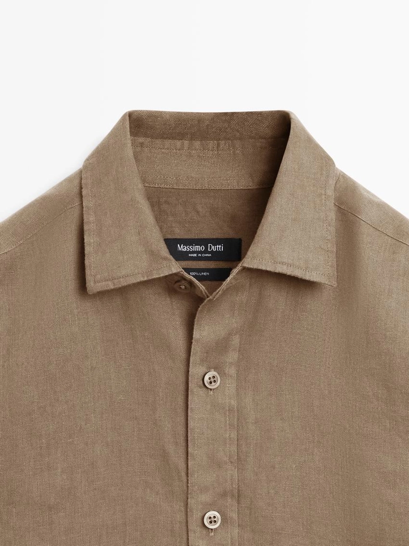 Рубашка из 100% льна в плотной посадке