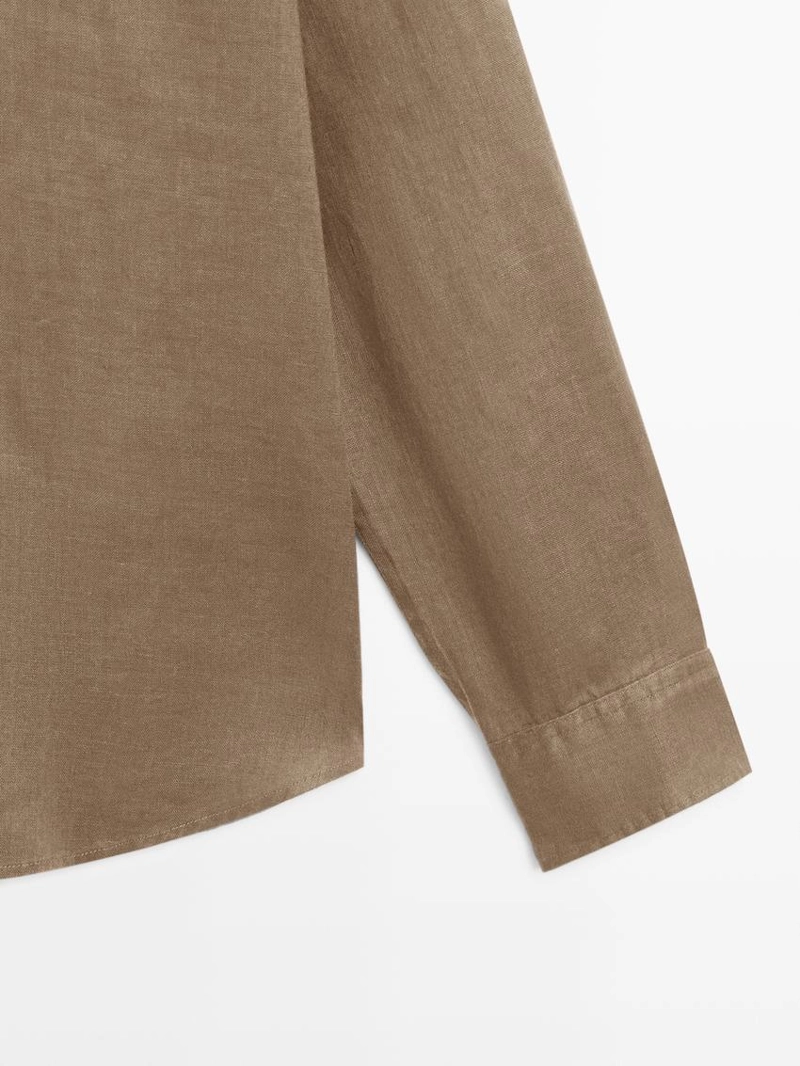 Рубашка из 100% льна в плотной посадке