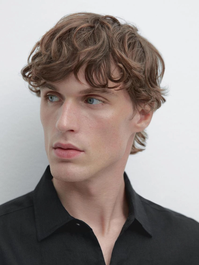 Рубашка слим-фит из 100% льна