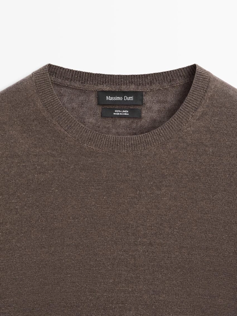 Легкая вязаная футболка из 100% льна