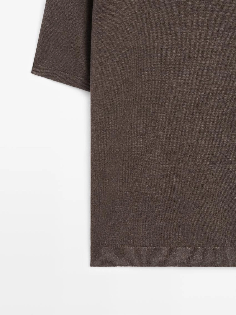 Легкая вязаная футболка из 100% льна