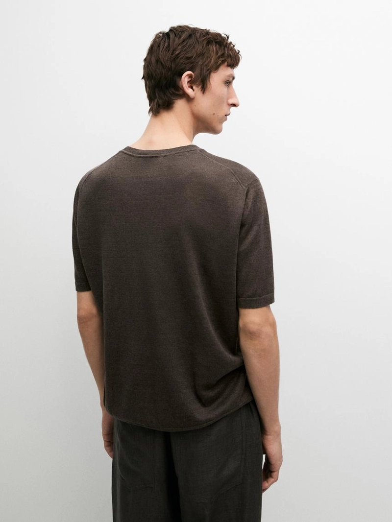 Легкая вязаная футболка из 100% льна