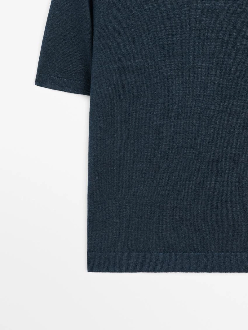 Легкая вязаная футболка из 100% льна