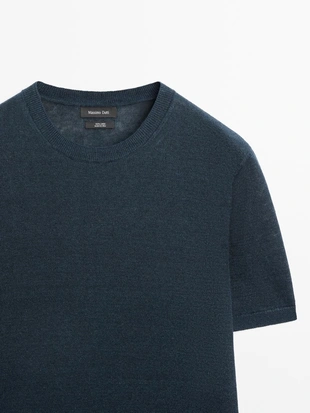 Легкая вязаная футболка из 100% льна- Заказать в России