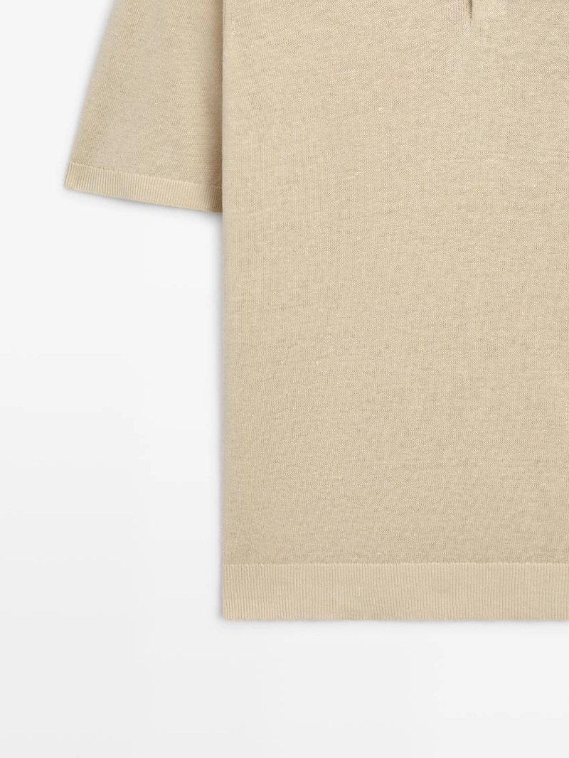 Поло из льняной пряжи