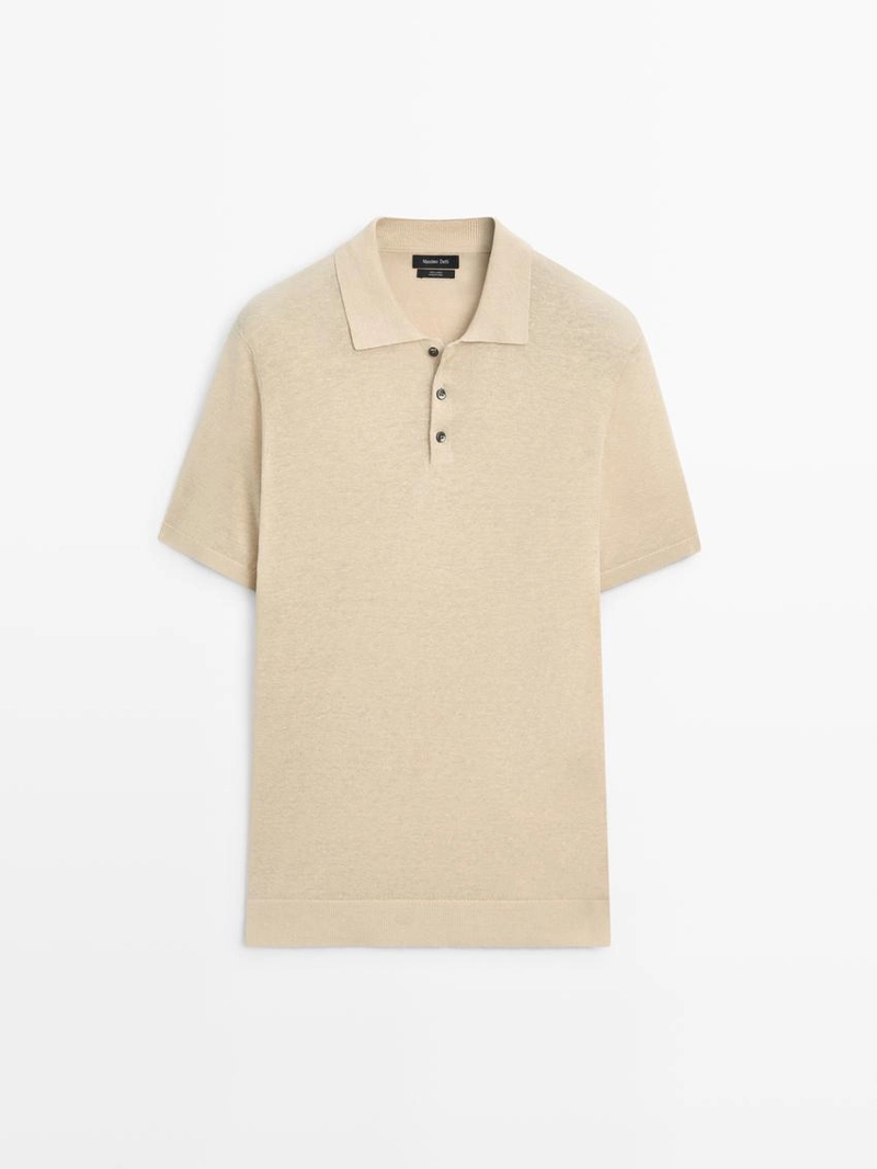 Поло из льняной пряжи