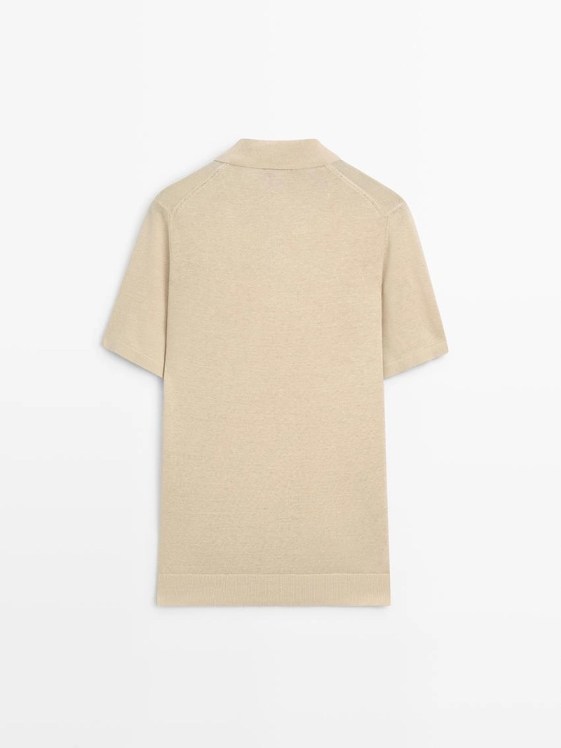 Поло из льняной пряжи