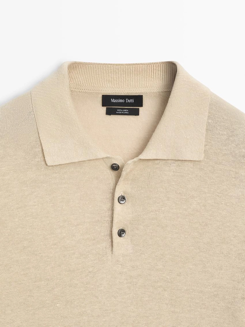 Поло из льняной пряжи