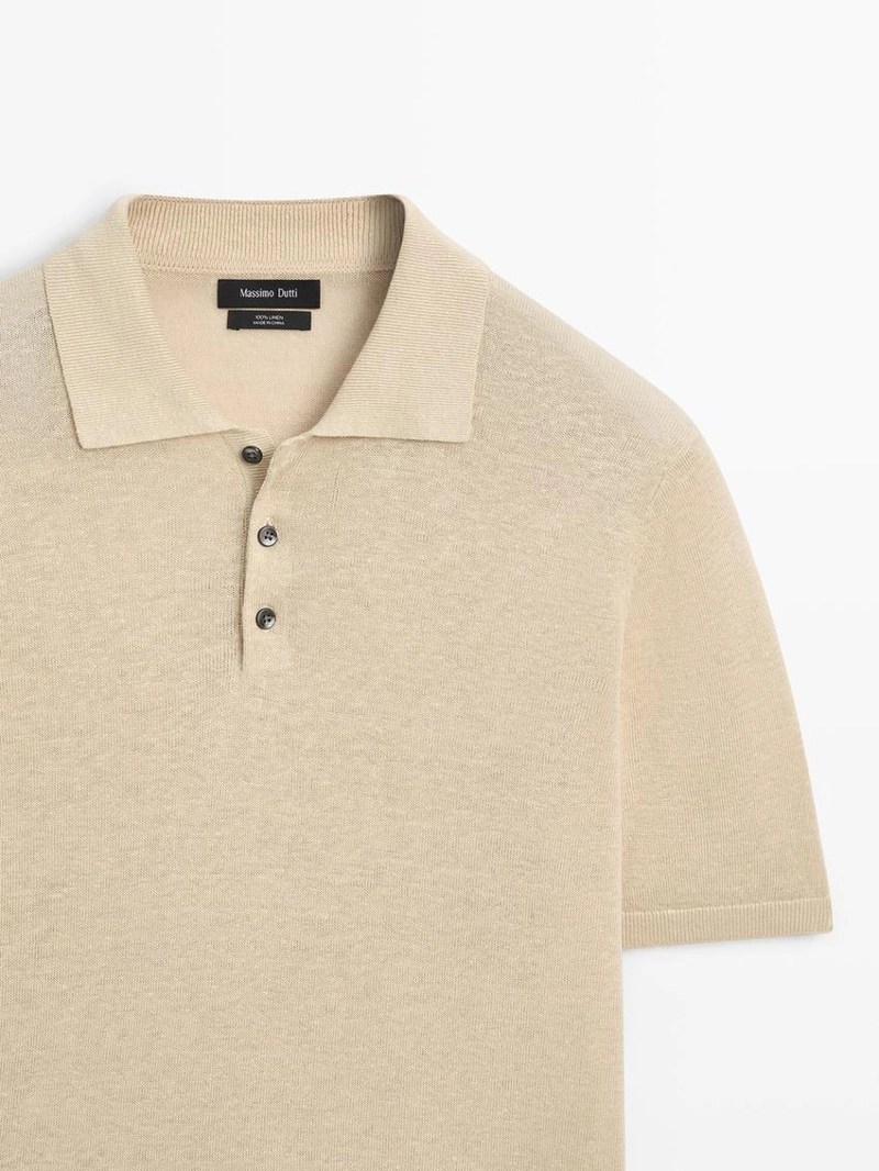 Поло из льняной пряжи