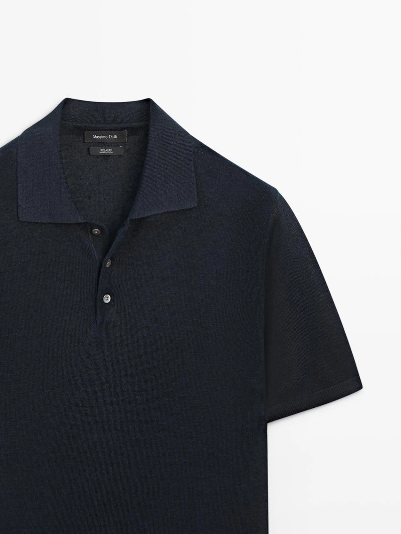 Поло свитер из льна