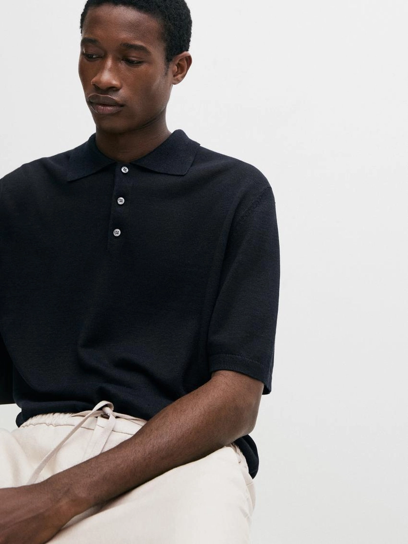 Поло свитер из льна