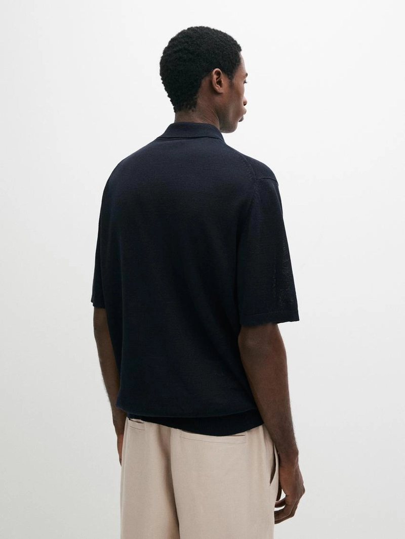 Поло свитер из льна