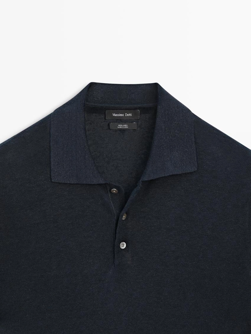Поло свитер из льна