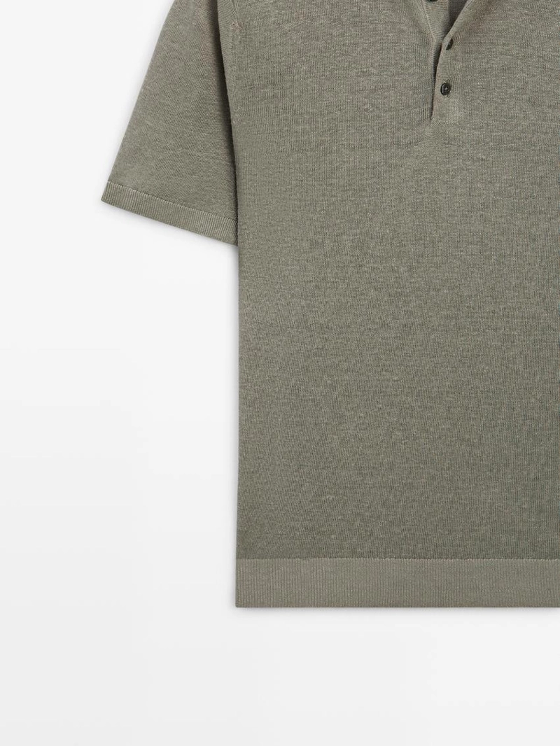 Поло из льняного трикотажа