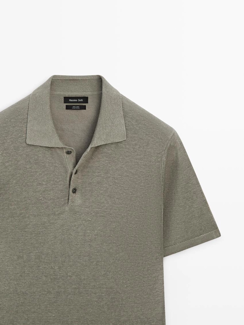 Поло из льняного трикотажа