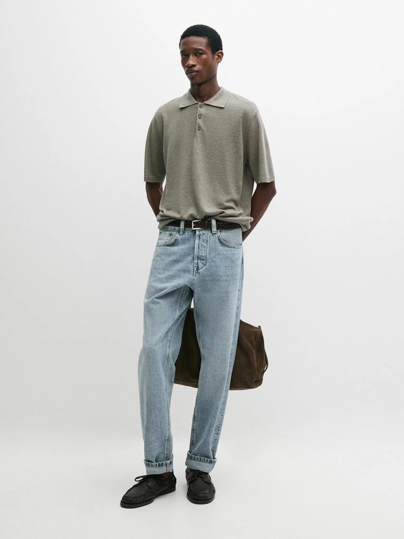 Поло из льняного трикотажа