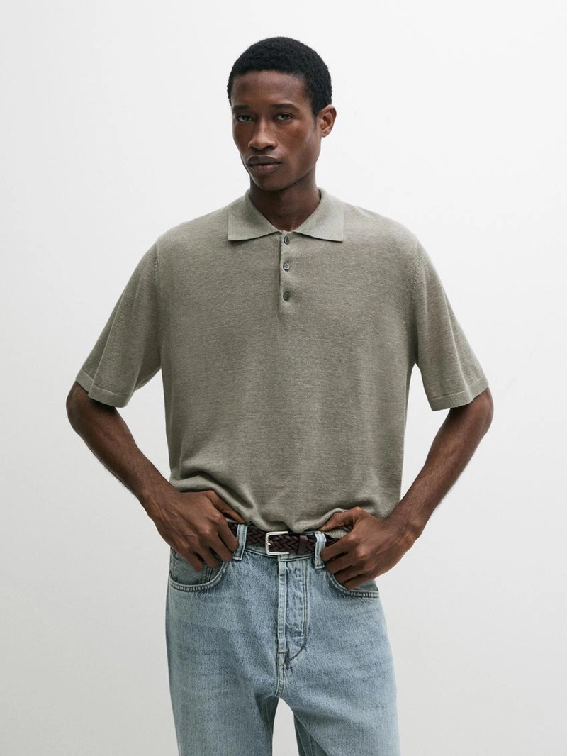 Поло из льняного трикотажа
