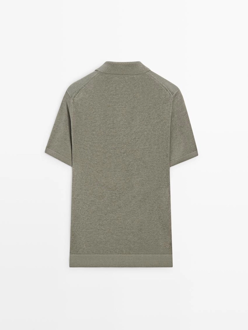 Поло из льняного трикотажа