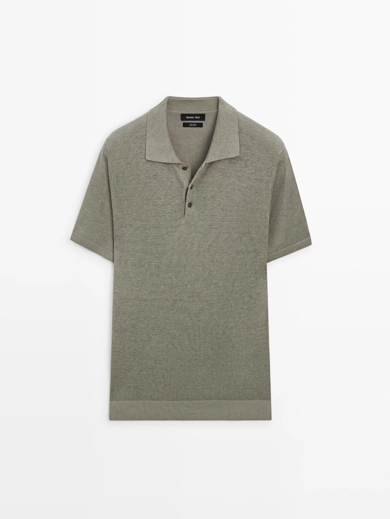 Поло из льняного трикотажа