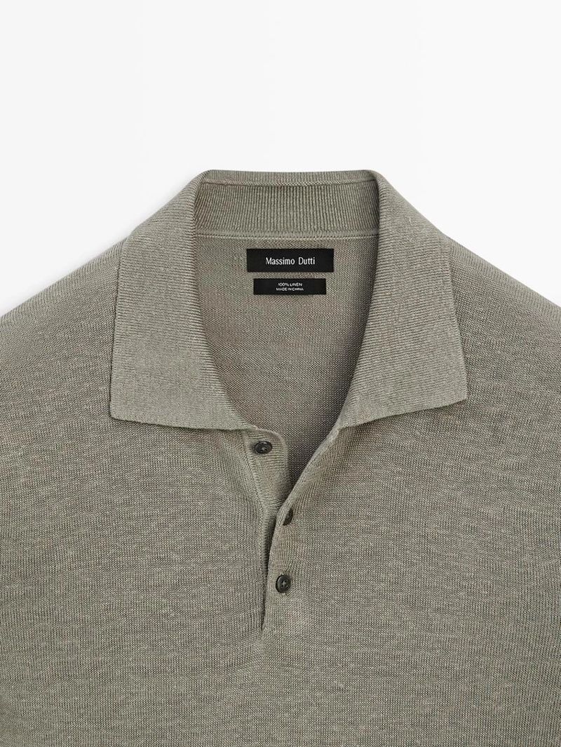 Поло из льняного трикотажа