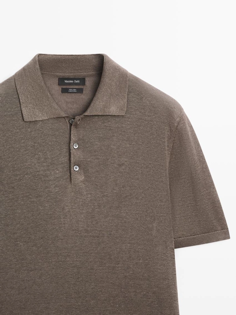 Поло свитер из льняного трикотажа