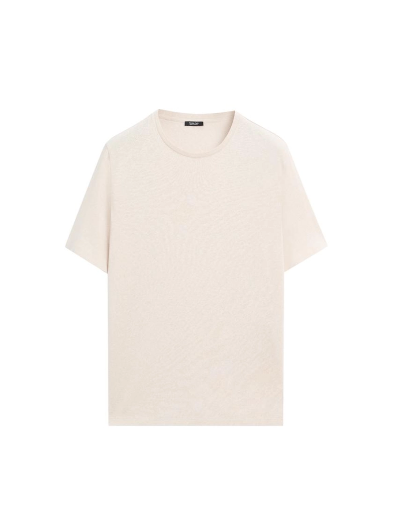 Футболка с короткими рукавами из льняной смеси