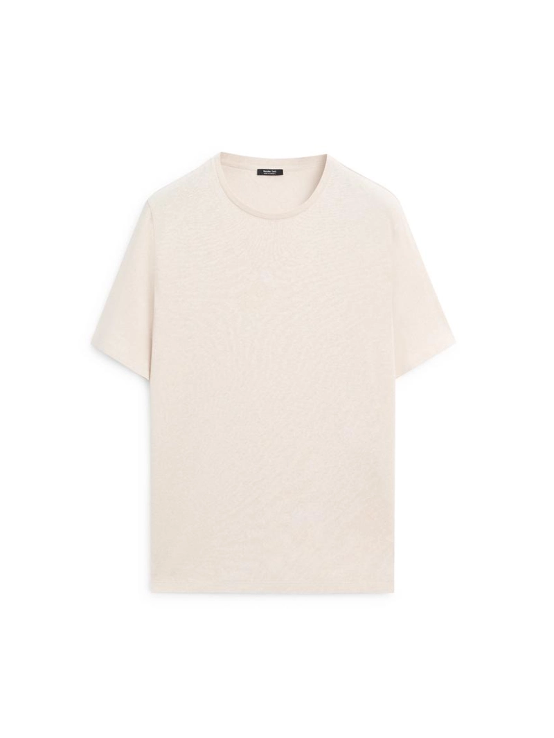 Футболка с короткими рукавами из льняной смеси