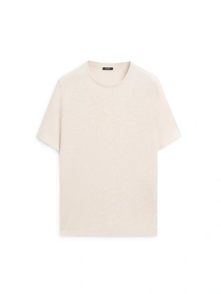 Футболка с короткими рукавами из льняной смеси- Заказать в России