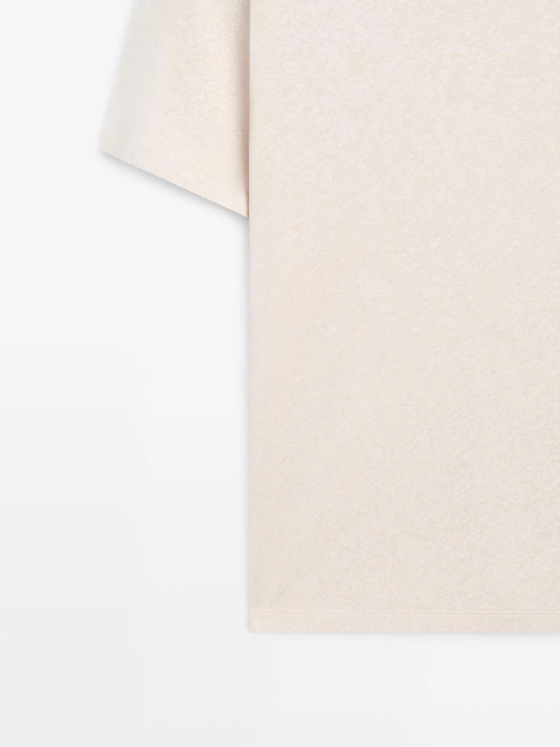 Футболка с короткими рукавами из льняной смеси