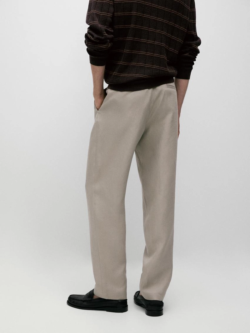 Брюки из льна приталенного кроя