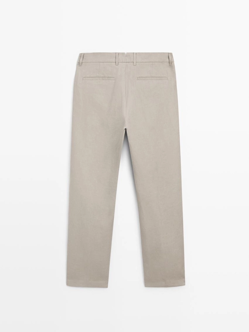 Брюки из льна приталенного кроя