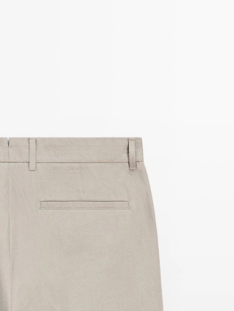 Брюки из льна приталенного кроя